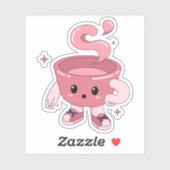 Kawaii Coffee Cup, Niedlicher Teecup Aufkleber (Blatt)