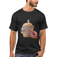 Kawaii Coffee & Donut T - Shirt - Niedlicher Schlä