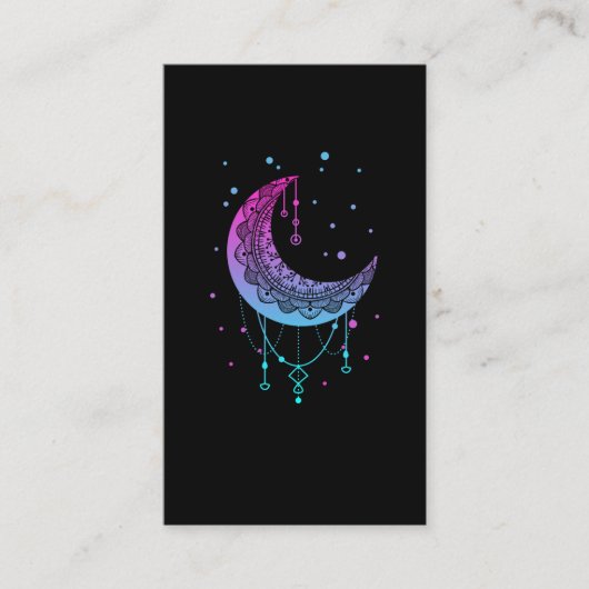 Kawaii Colorful Pastel Goth Moon Visitenkarte (Vorderseite)