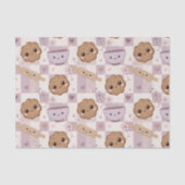 Kawaii Cookie Gingham Purple Pink Tissue Paper Seidenpapier (Vorderseite)