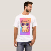 Kawaii Cool Cat Sonnenbrille Männer T - Shirt (Vorne ganz)