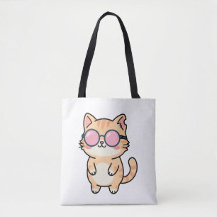 Kawaii Coole Katzenillustration Ästhetische Traget Tasche