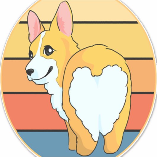 Kawaii Corgi Aufkleber (Vorderseite)