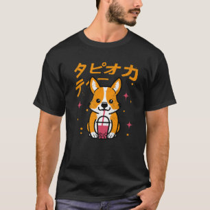 Kawaii Corgi Boba Bubble Tea Anime Gift Boys Girls T-Shirt