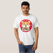 Kawaii Corgi Eating Ramen T-Shirt (Vorne ganz)