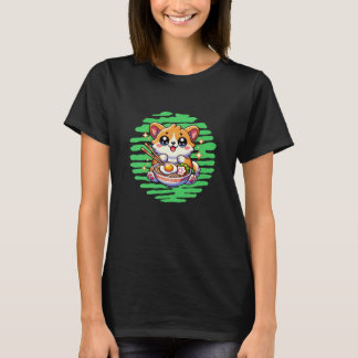 Kawaii Corgi essen Schüssel Ramen T-Shirt