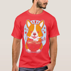 Kawaii Corgi Ramen Niedlich Noodles Dog Liebhaber T-Shirt