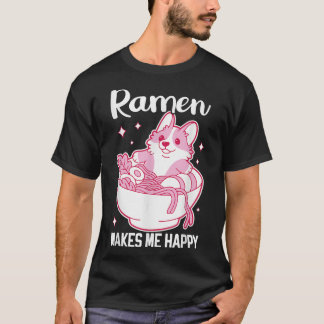 Kawaii Corgi Ramen Niedlich Puppy Japanisch Manga T-Shirt