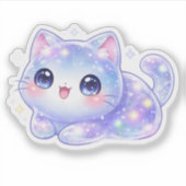 Kawaii Cosmic Cat Vinyl Sticker (Vorderseite)