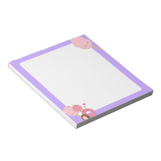 Kawaii Cotton Candy Notepad Notizblock (angewinkelt)
