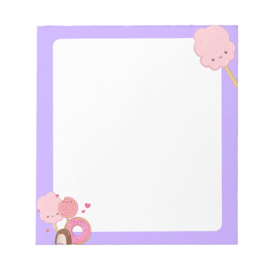 Kawaii Cotton Candy Notepad Notizblock (Vorderseite)
