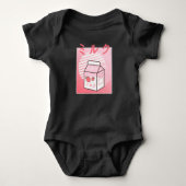 Kawaii Cow Retro Japanisch Erdbeere Milkshake Baby Strampler (Vorderseite)