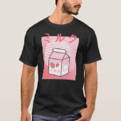 Kawaii Cow Retro Japanisch Erdbeere Milkshake T-Shirt (Vorderseite)