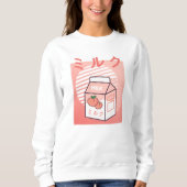 Kawaii Cow Retro Japanisch Pfirsichmilch Sweatshirt (Vorderseite)