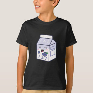 Kawaii Cow Retro Japanische Blueberry Milk T-Shirt
