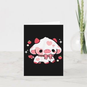 Kawaii Cow Strawberry Niedlich Anime Girls T Karte