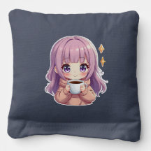 Kawaii Cozy Coffee Girl – Pastel Aesthetic sticker