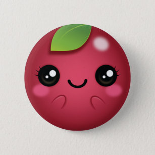 Kawaii Cranberry Button