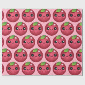 Kawaii Cranberry Geschenkpapier (Flach)