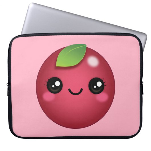 Kawaii Cranberry Laptop Sleeve (Vorderseite)