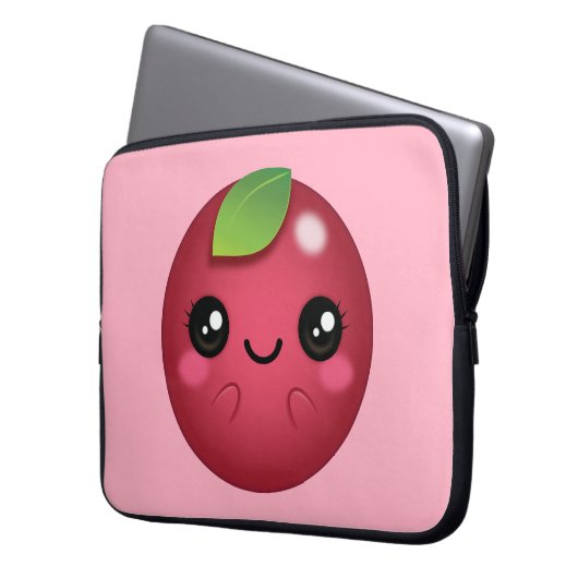 Kawaii Cranberry Laptopschutzhülle (Vorderseite Links)