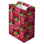 Kawaii Cranberry Medium Geschenktasche Mittlere Geschenktüte (Rückseite Schrägansicht)