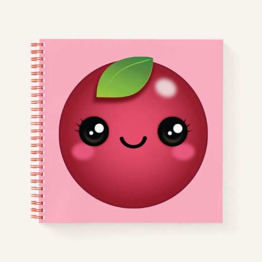 Kawaii Cranberry Notebook Notizblock (Vorderseite)