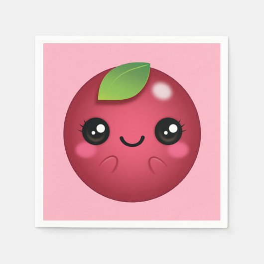 Kawaii Cranberry Serviette (Vorderseite)