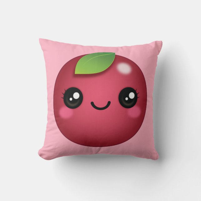 Kawaii Cranberry Throw Pillow Kissen (Vorderseite)