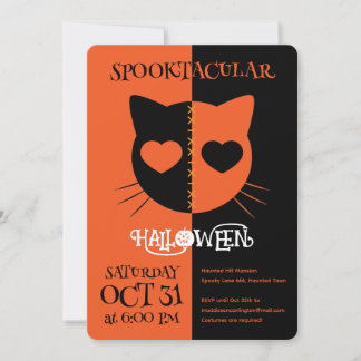 Kawaii Creepy Cute Cat Spooktacular Halloween Einladung