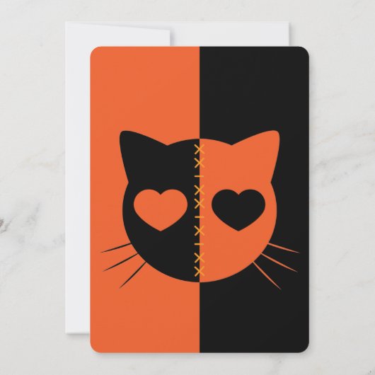 Kawaii Creepy Niedlich Cat Spooktacular Halloween Einladung (Rückseite)