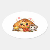 Kawaii Croissant Sticker (Vorderseite)