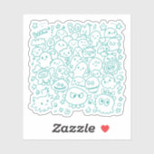 Kawaii Crowd Aufkleber (Blatt)