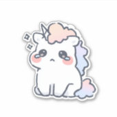 Kawaii Crying Unicorn Sticker Cute Pastel Magical (Vorderseite)