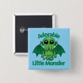 Kawaii Cthulhu Adorable Little Monster Button (Vorne & Hinten)
