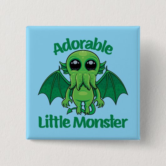 Kawaii Cthulhu Adorable Little Monster Button (Vorderseite)