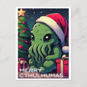 Kawaii Cthulhu Christmas - Merry Cthulhumas Feiertagspostkarte