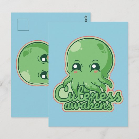 Kawaii Cthulhu Postkarte (Vorne/Hinten)