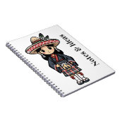 Kawaii Cultural Girl Illustration Notizblock (Rechte Seite)