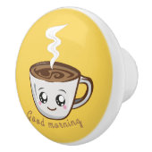 Kawaii Cup für Kaffee, Tee| Guten Morgen Keramikknauf (Rechts)