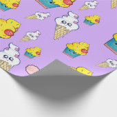 Kawaii Cupcake and Ice Creme Cone Wrapping Paper Geschenkpapier (Ecke)