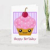 Kawaii Cupcake Birthday Card Karte (Vorderseite)