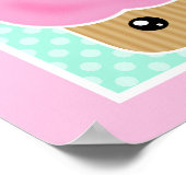 Kawaii Cupcake Cherry Poster (Ecke)