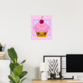 Kawaii Cupcake Cherry Poster (Heimbüro)