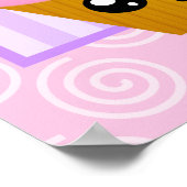Kawaii Cupcake Cherry Poster (Ecke)