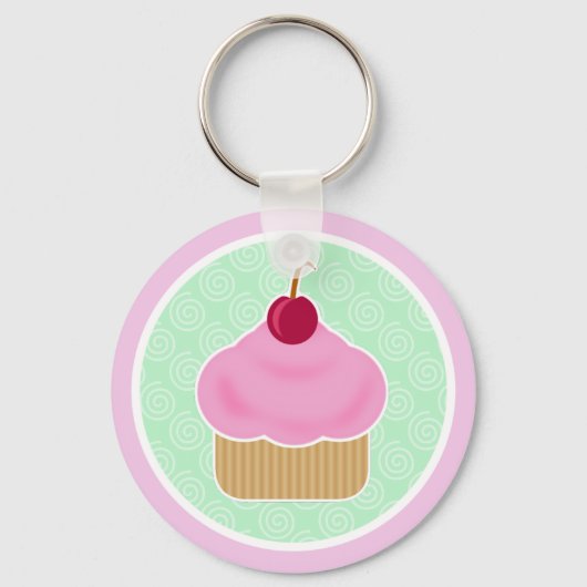 Kawaii Cupcake Cherry Schlüsselanhänger (Vorderseite)