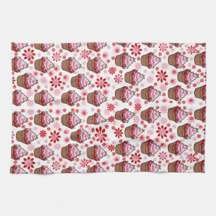 Kawaii Cupcake Design - Niedliche DessertIllustrat Geschirrtuch