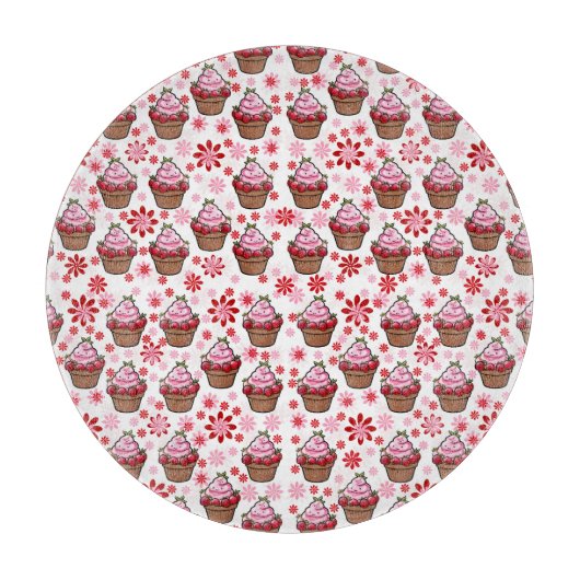 Kawaii Cupcake Design - Niedliche DessertIllustrat Schneidebrett (Vorderseite)