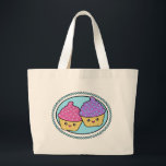 Kawaii Cupcake Friends Jumbo Stoffbeutel<br><div class="desc">Uber niedlich und süß Kawaii Tote Tasche hält eine Tonne und kann für ein Buch Tasche, Handtasche oder Schlaf über Tasche!</div>