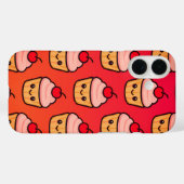 Kawaii Cupcake Grid mit lächelnden Gesichtern und Case-Mate iPhone Hülle (Rückseite (Horizontal))